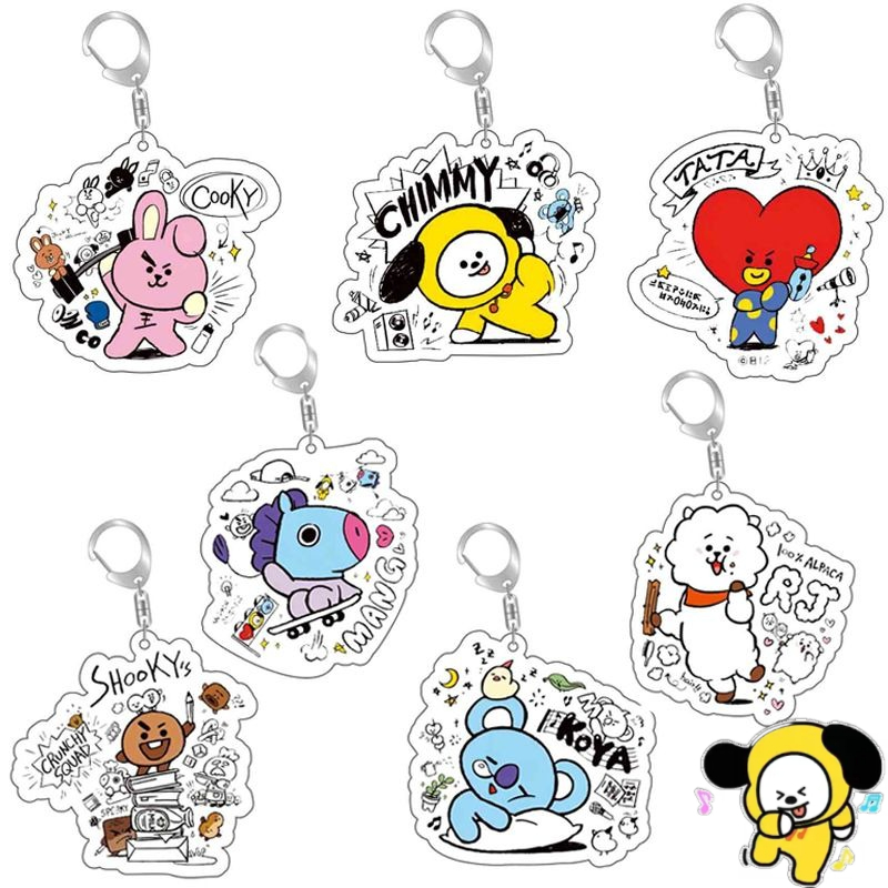 Anime Cosplay Girlfriend - Акриловый брелок BT21 с аниме-персонажами, милый,